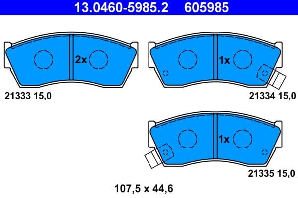set placute frana,frana disc ATE 13.0460-5985.2