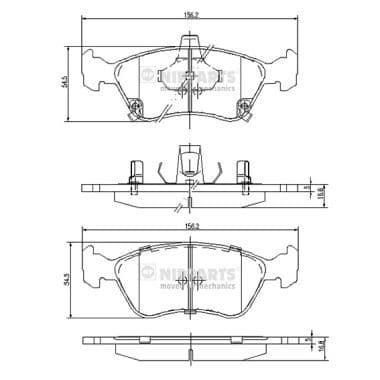 set placute frana,frana disc NIPPARTS J3602080
