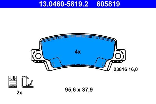 set placute frana,frana disc ATE 13.0460-5819.2