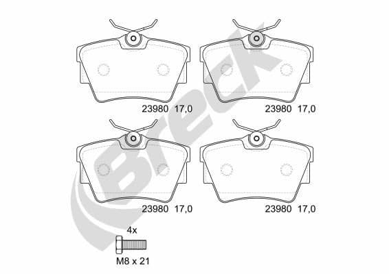 set placute frana,frana disc BRECK 23980 00 703 00