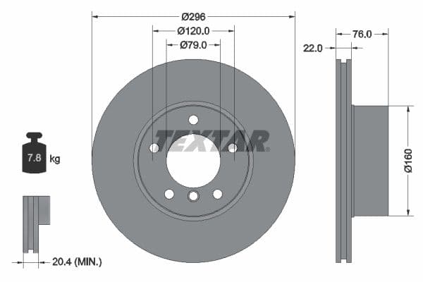 Disc frana TEXTAR PRO+ 92075005