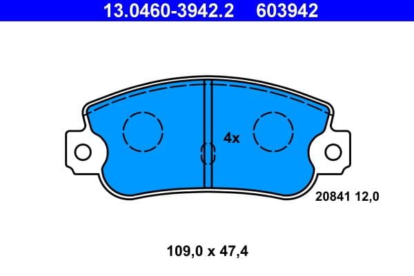 set placute frana,frana disc ATE 13.0460-3942.2