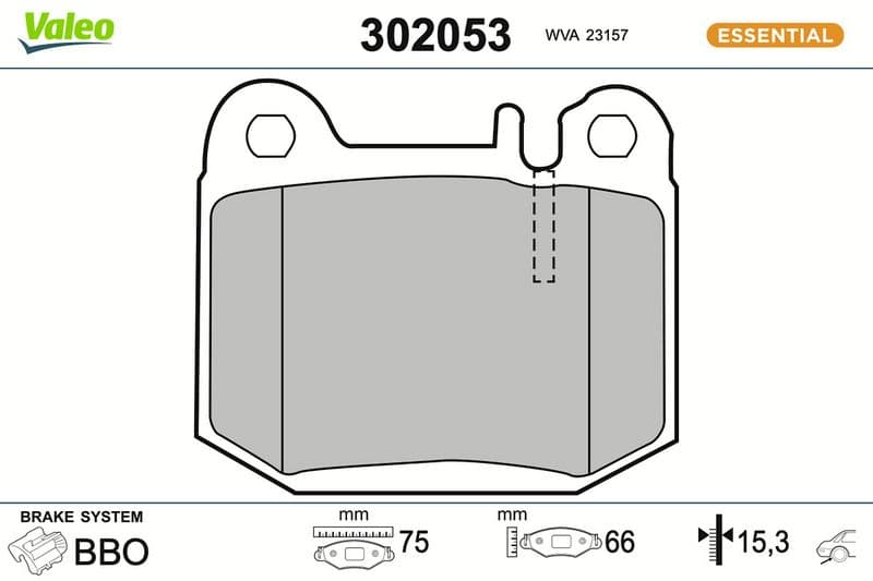 set placute frana,frana disc VALEO ESSENTIAL 302053