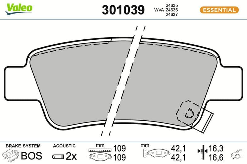 set placute frana,frana disc VALEO 301039