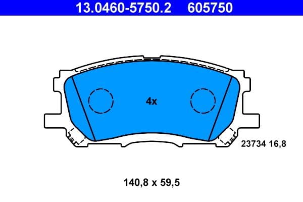 set placute frana,frana disc ATE 13.0460-5750.2
