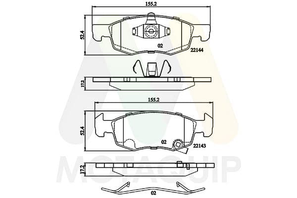 set placute frana,frana disc MOTAQUIP LVXL1808