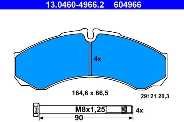 set placute frana,frana disc ATE 13.0460-4966.2