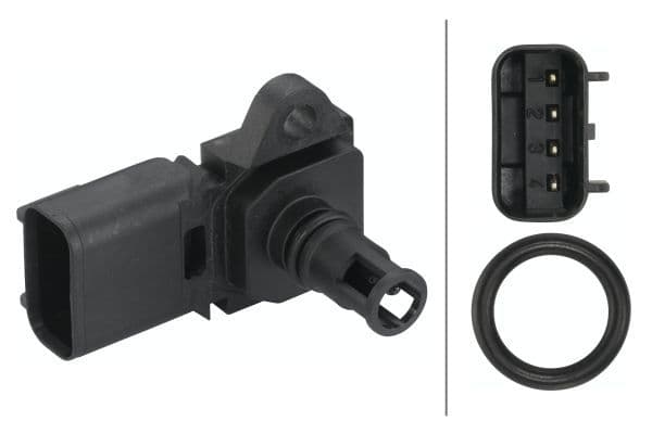 senzor,presiune supraalimentare HELLA 6PP 009 400-491