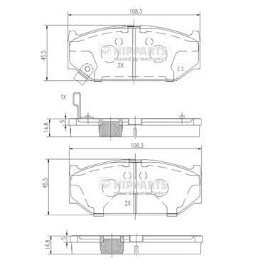 set placute frana,frana disc NIPPARTS N3608031