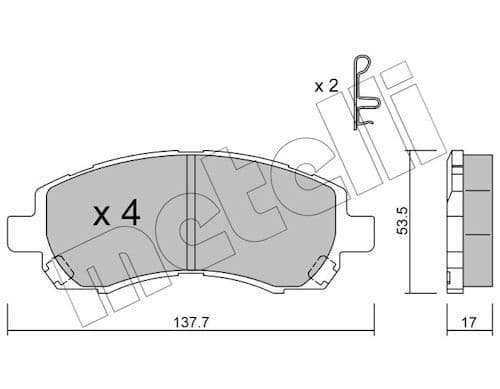 set placute frana,frana disc METELLI 22-0295-0