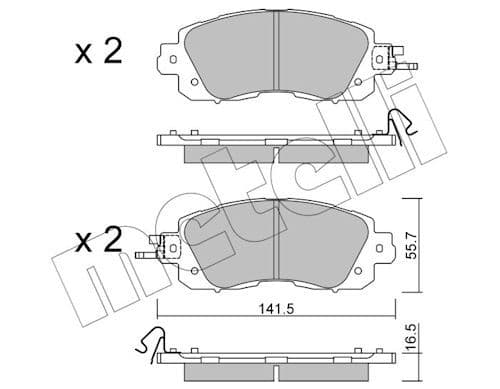 set placute frana,frana disc METELLI 22-1080-0