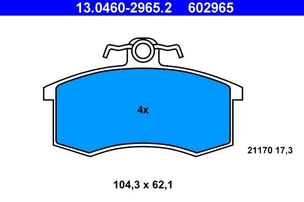 set placute frana,frana disc ATE 13.0460-2965.2