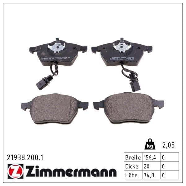 set placute frana,frana disc ZIMMERMANN 21938.200.1