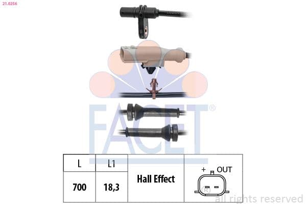 senzor,turatie roata FACET Made in Italy - OE Equivalent 21.0256
