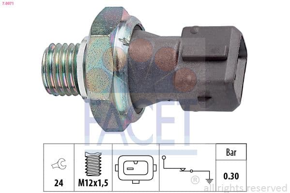 Senzor presiune ulei FACET Made in Italy - OE Equivalent 7.0071