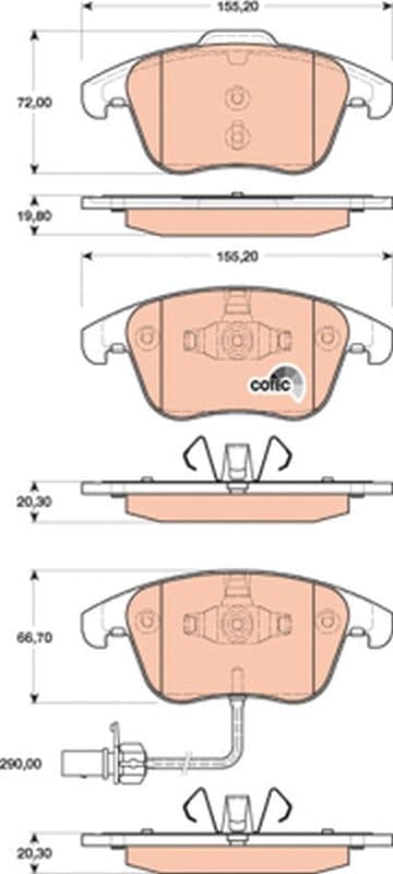 set placute frana,frana disc TRW COTEC GDB1814
