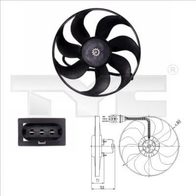 Ventilator, radiator TYC 837-0003