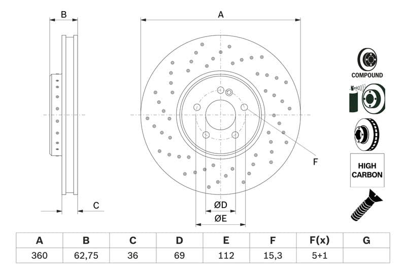 Disc frana BOSCH 0 986 479 G38