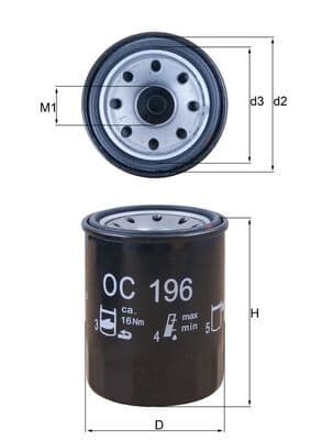 Filtru ulei MAHLE OC 196