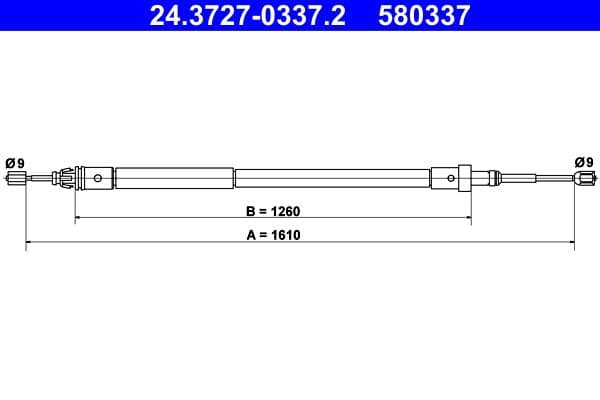 Cablu, frana de parcare ATE 24.3727-0337.2