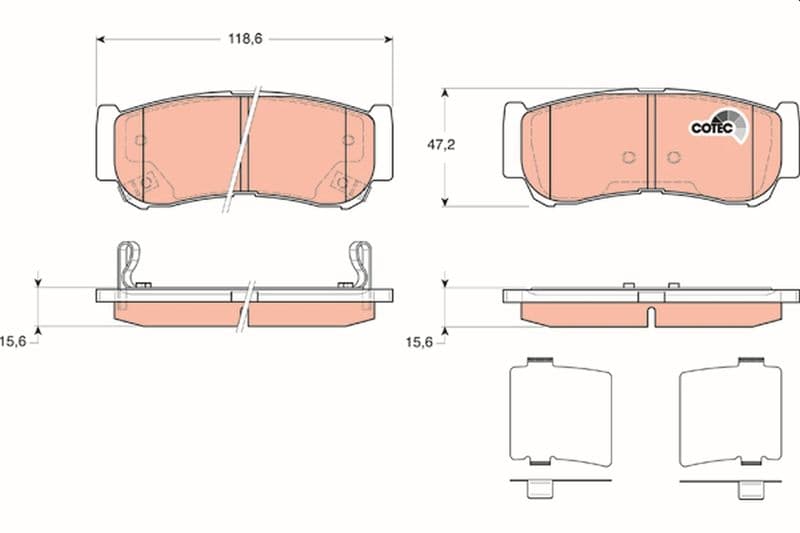 set placute frana,frana disc TRW COTEC GDB3419