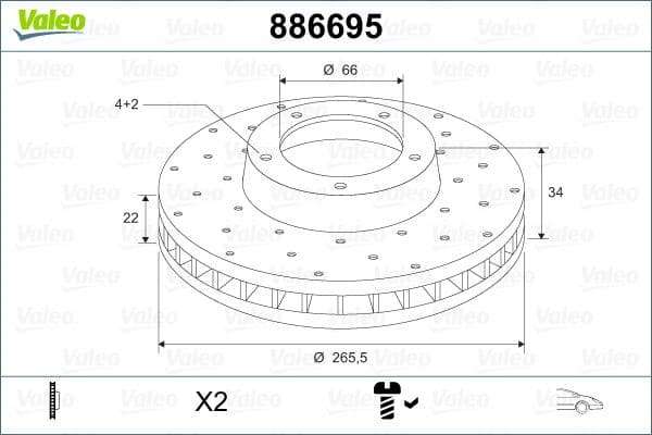 Disc frana VALEO 886695