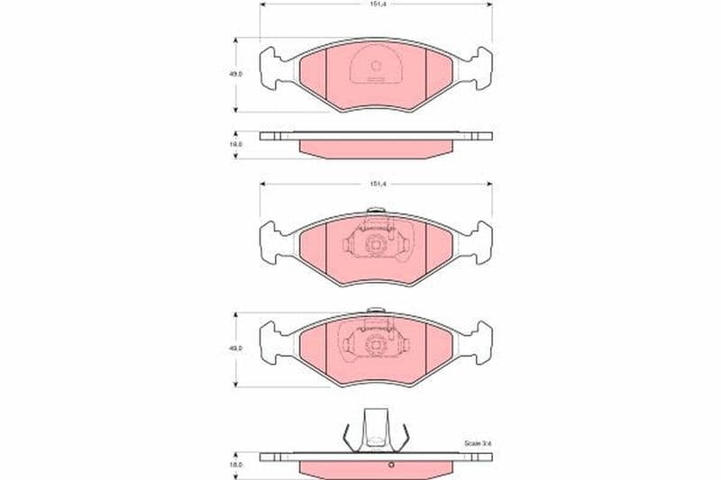 set placute frana,frana disc TRW GDB1533