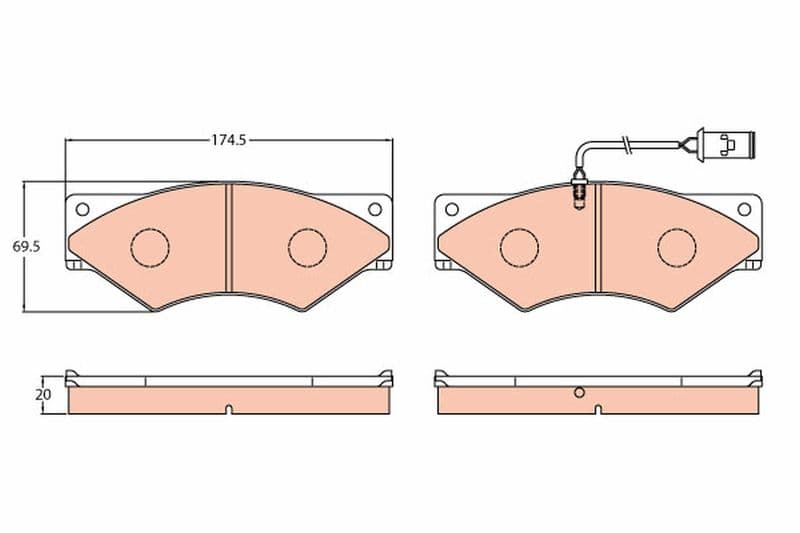 set placute frana,frana disc TRW GDB5062