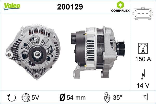Generator / Alternator VALEO CORE-FLEX 200129