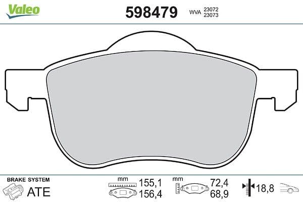 set placute frana,frana disc VALEO 598479
