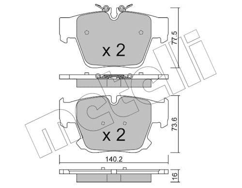set placute frana,frana disc METELLI 22-1387-0