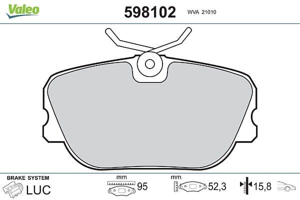 set placute frana,frana disc VALEO 598102