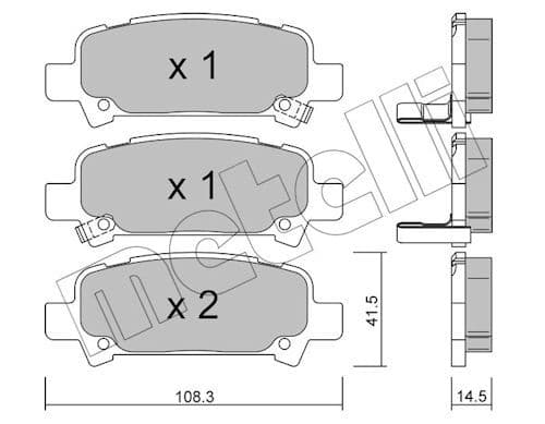 set placute frana,frana disc METELLI 22-0414-0