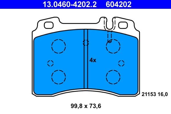 set placute frana,frana disc ATE 13.0460-4202.2