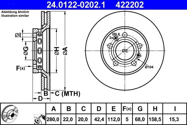 Disc frana ATE 24.0122-0202.1