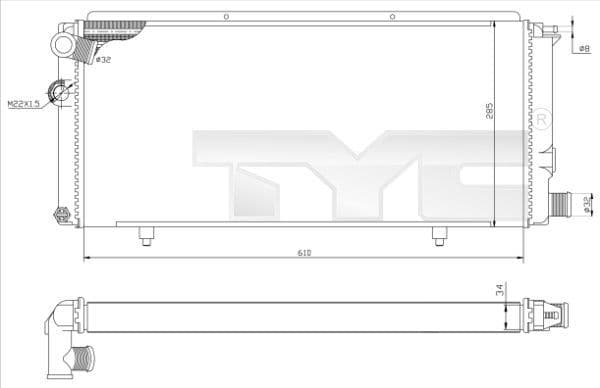 Radiator, racire motor TYC 726-0014-R