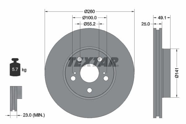 Disc frana TEXTAR PRO 92096903