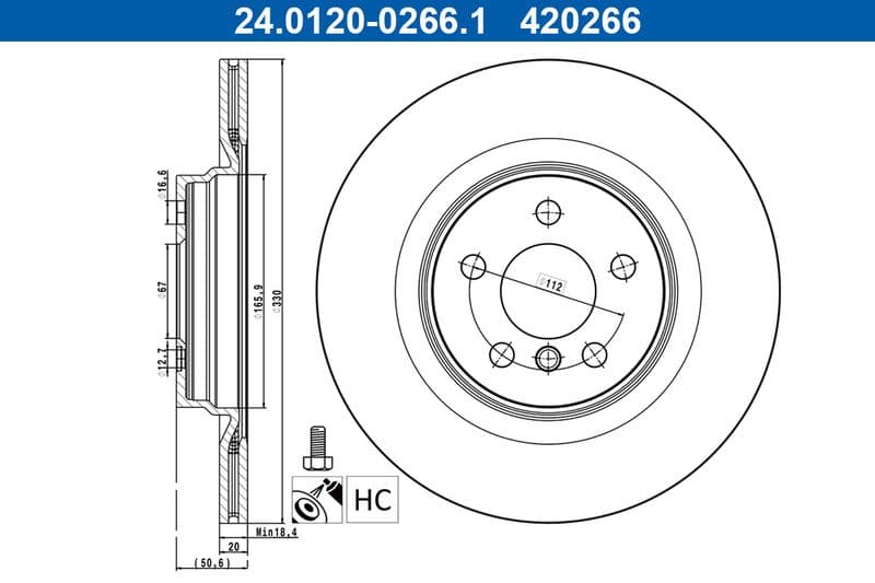 Disc frana ATE 24.0120-0266.1