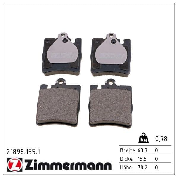 set placute frana,frana disc ZIMMERMANN 21898.155.1