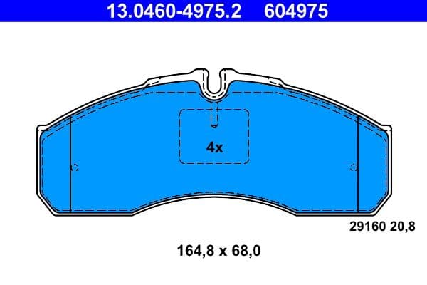set placute frana,frana disc ATE 13.0460-4975.2