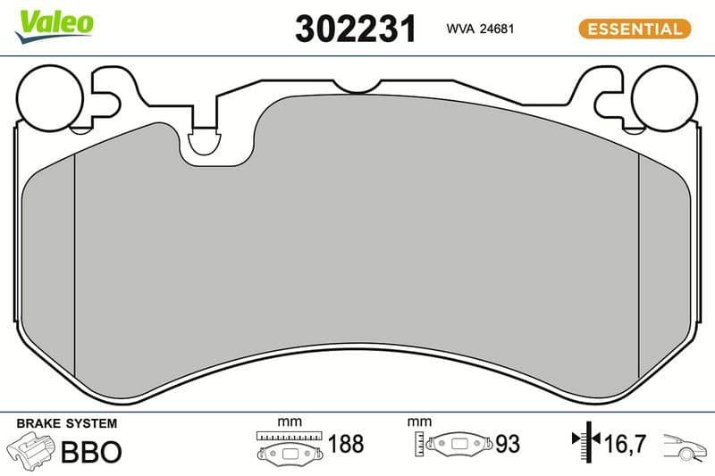 set placute frana,frana disc VALEO 302231