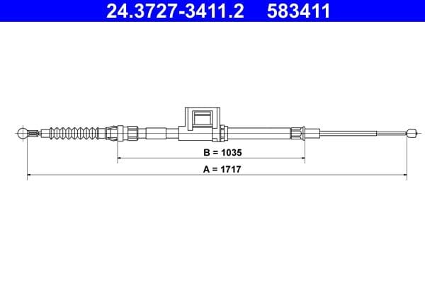 Cablu, frana de parcare ATE 24.3727-3411.2