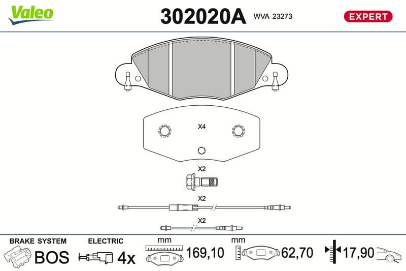 set placute frana,frana disc VALEO 302020A