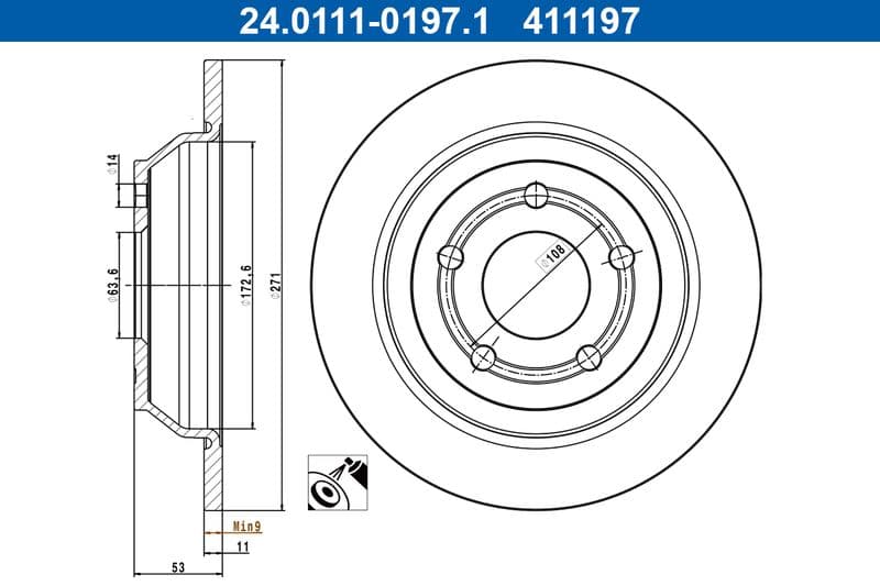 Disc frana ATE 24.0111-0197.1