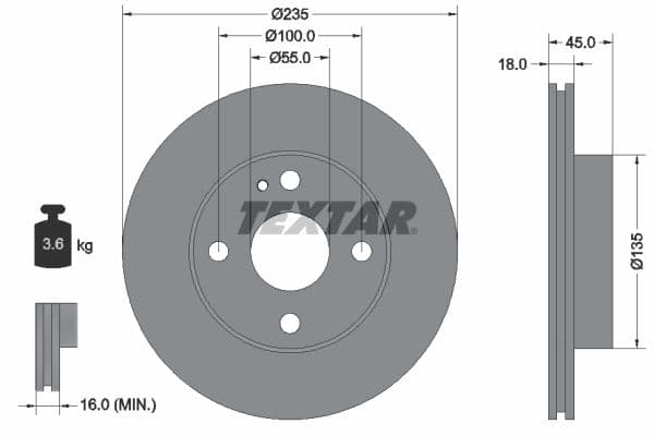Disc frana TEXTAR 92061500