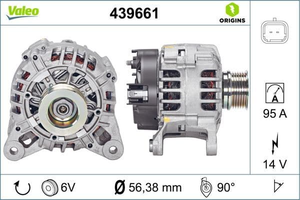 Generator / Alternator VALEO ORIGINS NEW OE TECHNOLOGY 439661