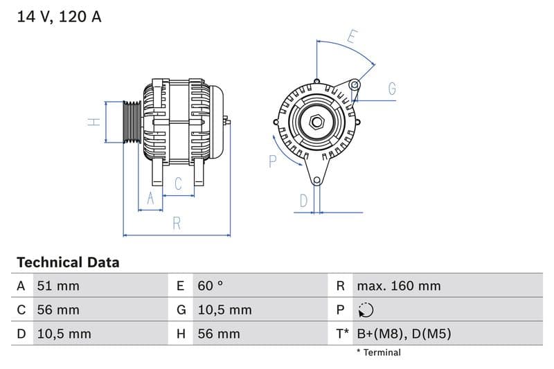 Generator / Alternator BOSCH 0 986 039 250