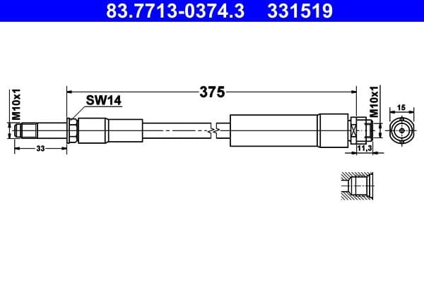 Furtun frana ATE 83.7713-0374.3
