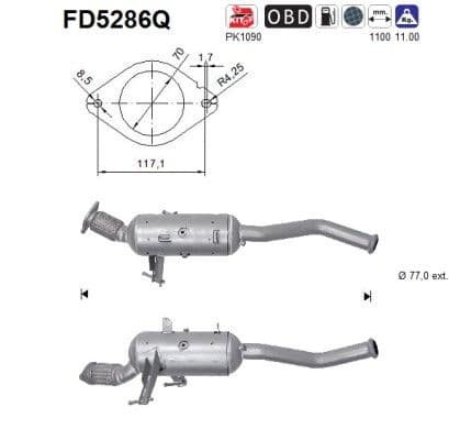 Filtru funingine/particule, sist.de esapament AS-PL FD5286Q