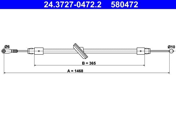 Cablu, frana de parcare ATE 24.3727-0472.2